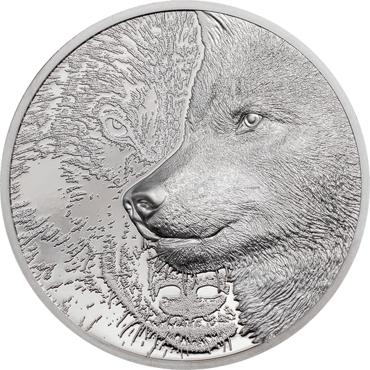 Mongolia, 25000 Togrog 2020. El Lobo Místico. 1oz Platino