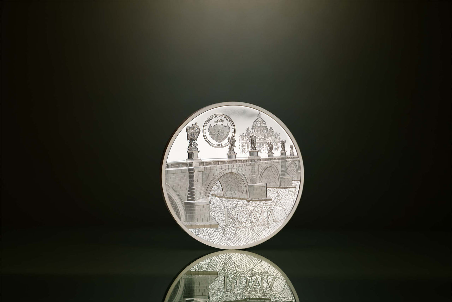 Palaos, 20 dólares 2022. Moneda de plata Metropolis - Roma de 3 onzas de Tiffany Art