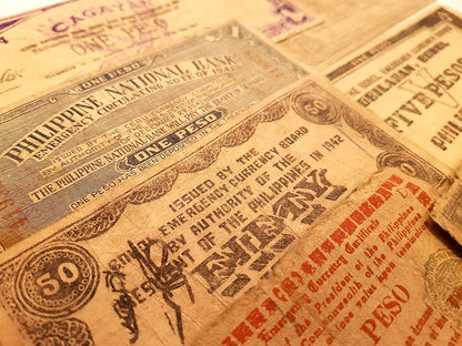 WW2 World Currency - 10 Banknotes Used During The World War 2 by The Guerrilla (Philippines 1941-1945) - The Death Sentence Money, Certificate of Authenticity