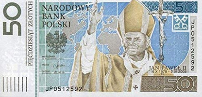 Authentic World Currency - 50 Zloty from John Paul II