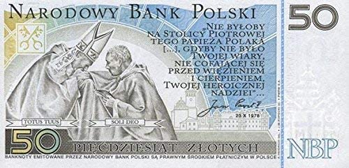 Authentic World Currency - 50 Zloty from John Paul II