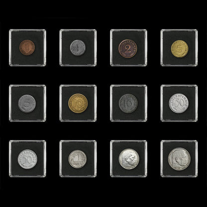 Moneda mundial de la Segunda Guerra Mundial: 12 monedas auténticas + 2 sellos utilizados durante la Segunda Guerra Mundial por el Tercer Reich entre 1939 y 1945 