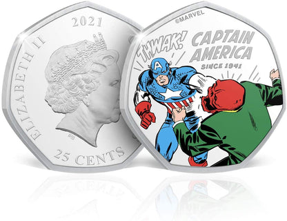 Colección completa Capitán América - 12+2 monedas Edición Limitada y Oficial Marvel