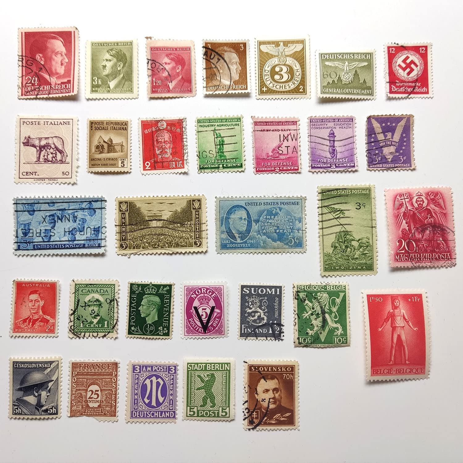 WW2 World Currency – 57 Original Allied & Axis Powers Banknotes, Coins, Stamps and Bonds + Album to Build Your Foreign Currency Collection - Coin Collection Supplies and Certificate of Authenticity