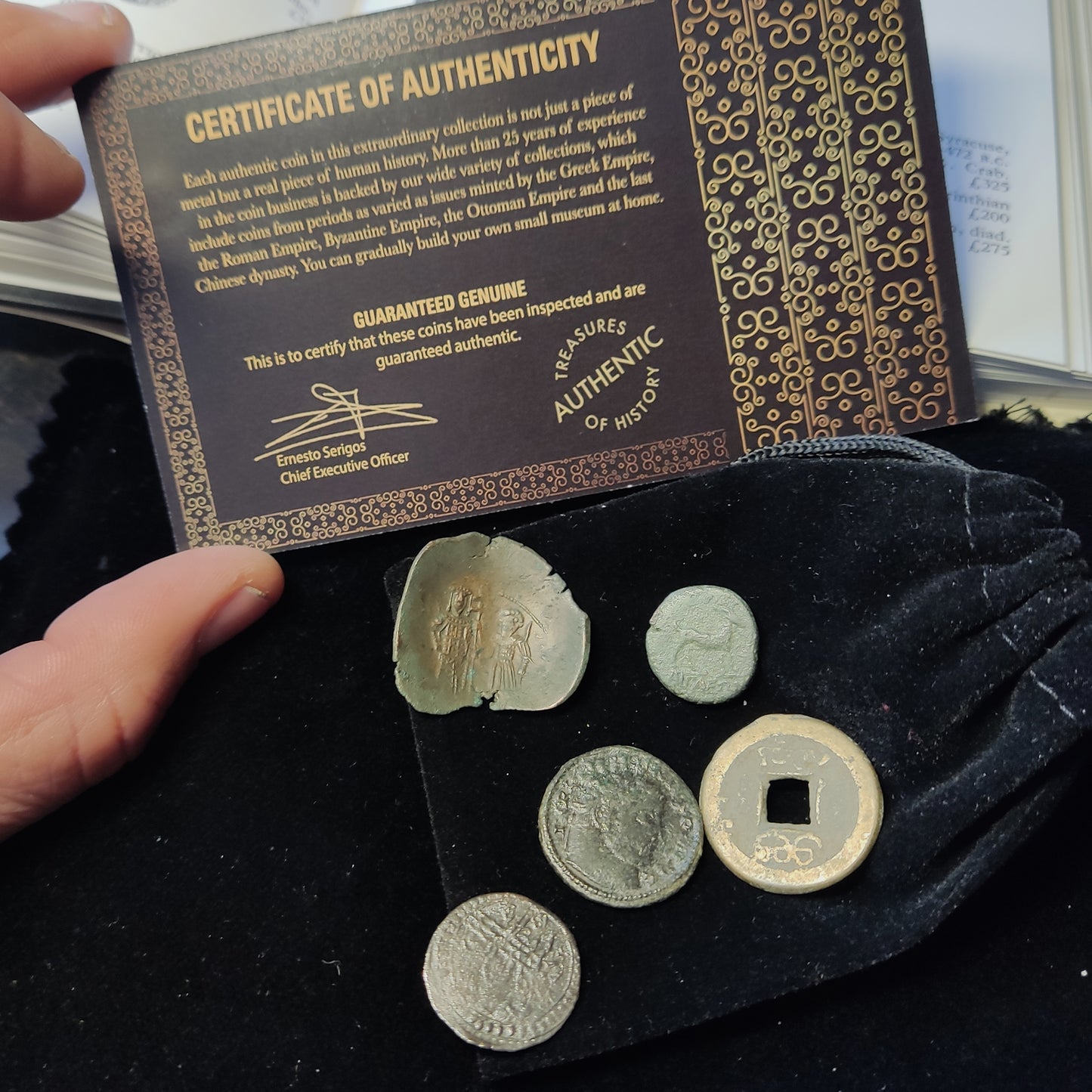 5 Original Coins from Ancient Empires in a Coin Grab Bag - Greek Empire, Roman Empire, Byzantine Empire, Ottoman Empire and The Last Chinese Dynasty - Limited Coins Collection