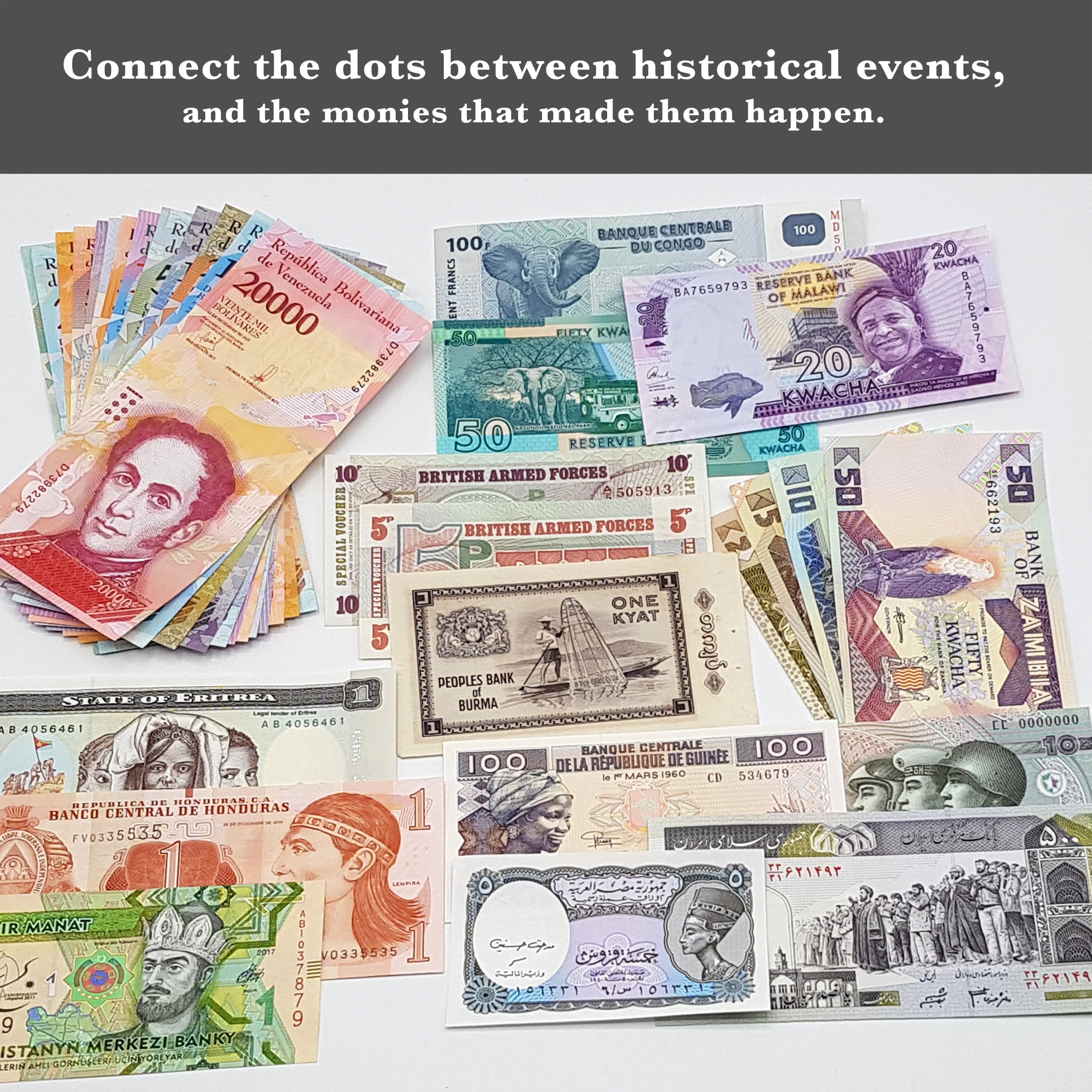  Collezione di Valuta Mondiale – 200 Banconote Mondiali Diverse