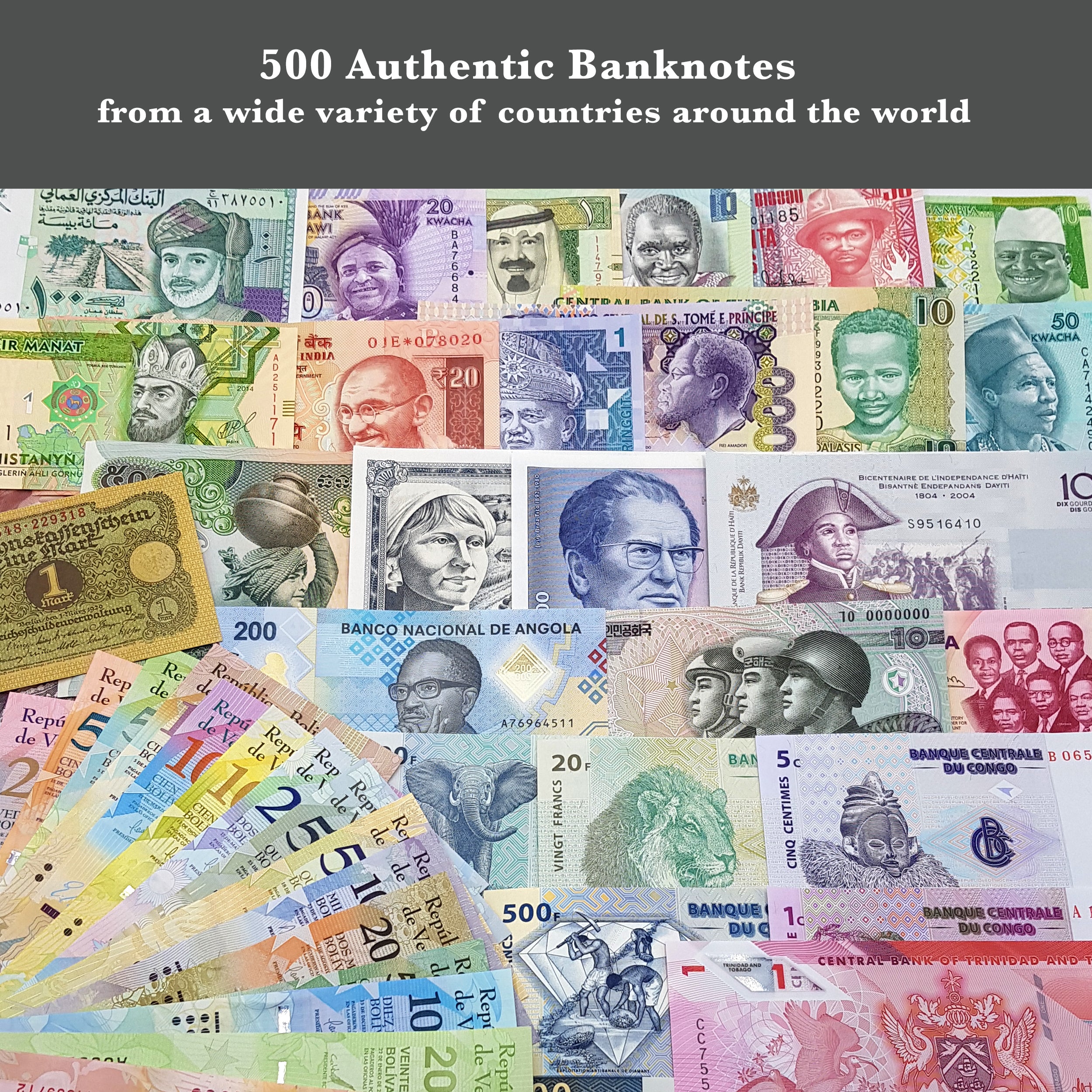 Weltwährungssammlung – 500 verschiedene Banknoten aus aller Welt 