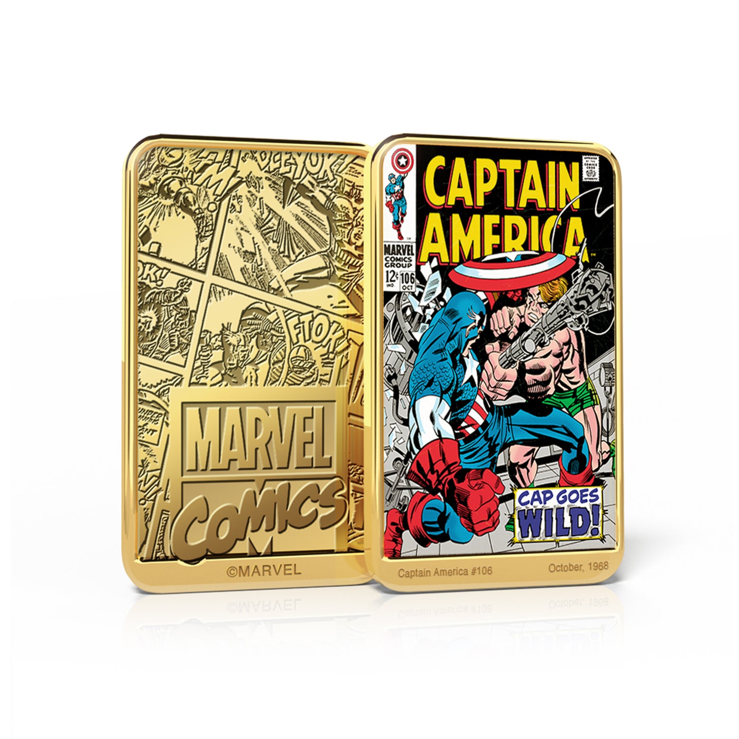 Marvel Comics Colección Completa Capitán América, 6 Lingotes bañados en Oro 24 Quilates