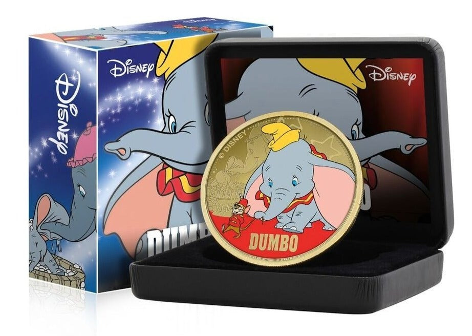 Disney Dumbo Edición Luxe - Moneda / Medalla bañada en Oro 24 Quilates - 65mm