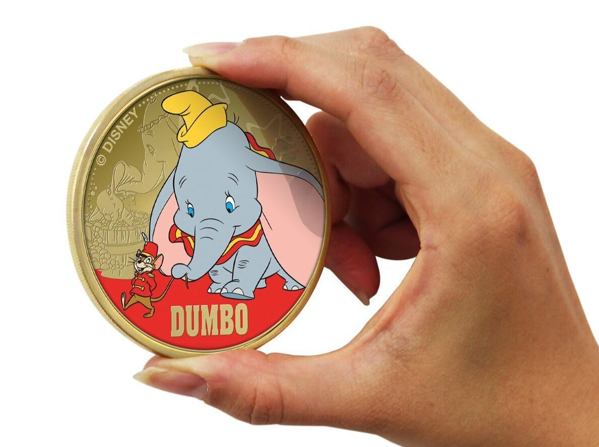 Disney Dumbo Edición Luxe - Moneda / Medalla bañada en Oro 24 Quilates - 65mm