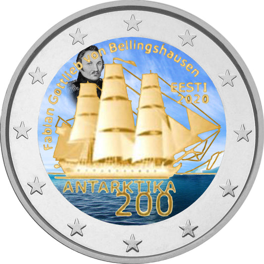 Estonia - 2 Euro Colored 2020, Antartica