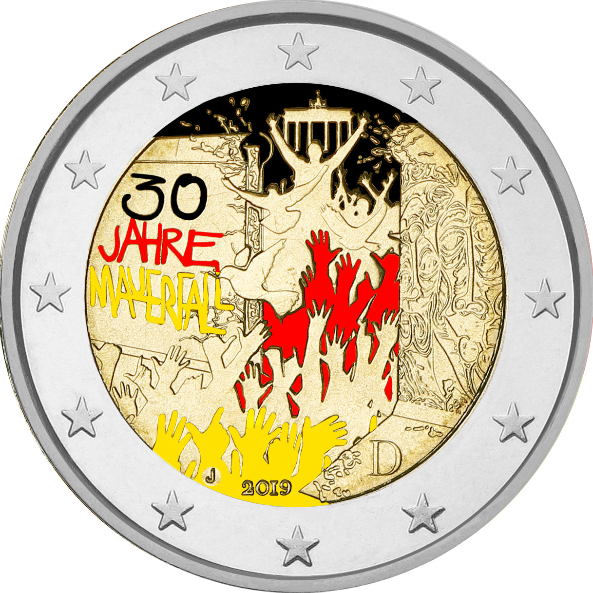 Deutschland - 2 Euro Farbig 2019, 30 Jahre Mauerfall