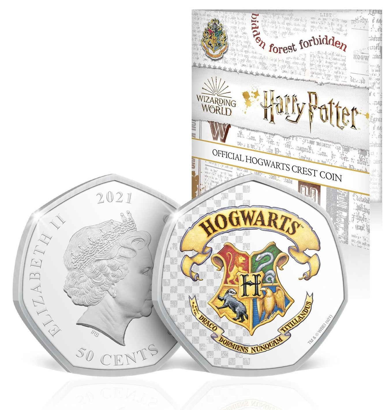 Harry Potter - Moneda Hogwarts Crest en Blister individual