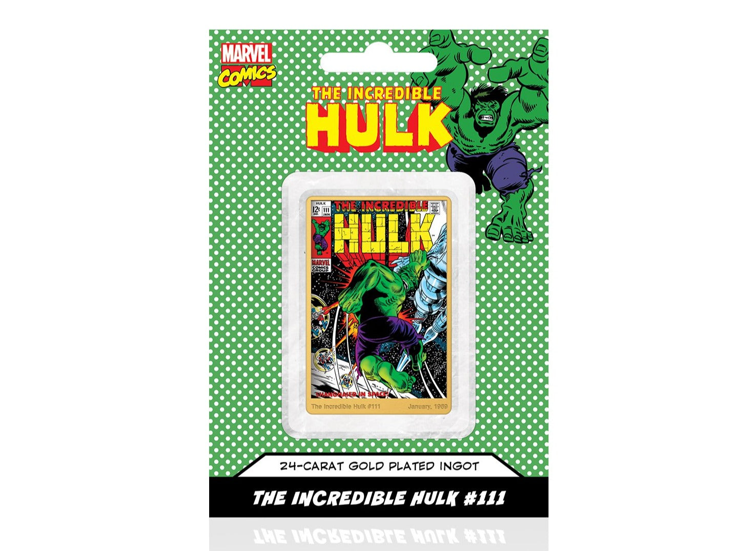 Marvel Comics El Increíble Hulk, Lingote bañado en Oro 24 Quilates - 'Shanghaied In Space' #111