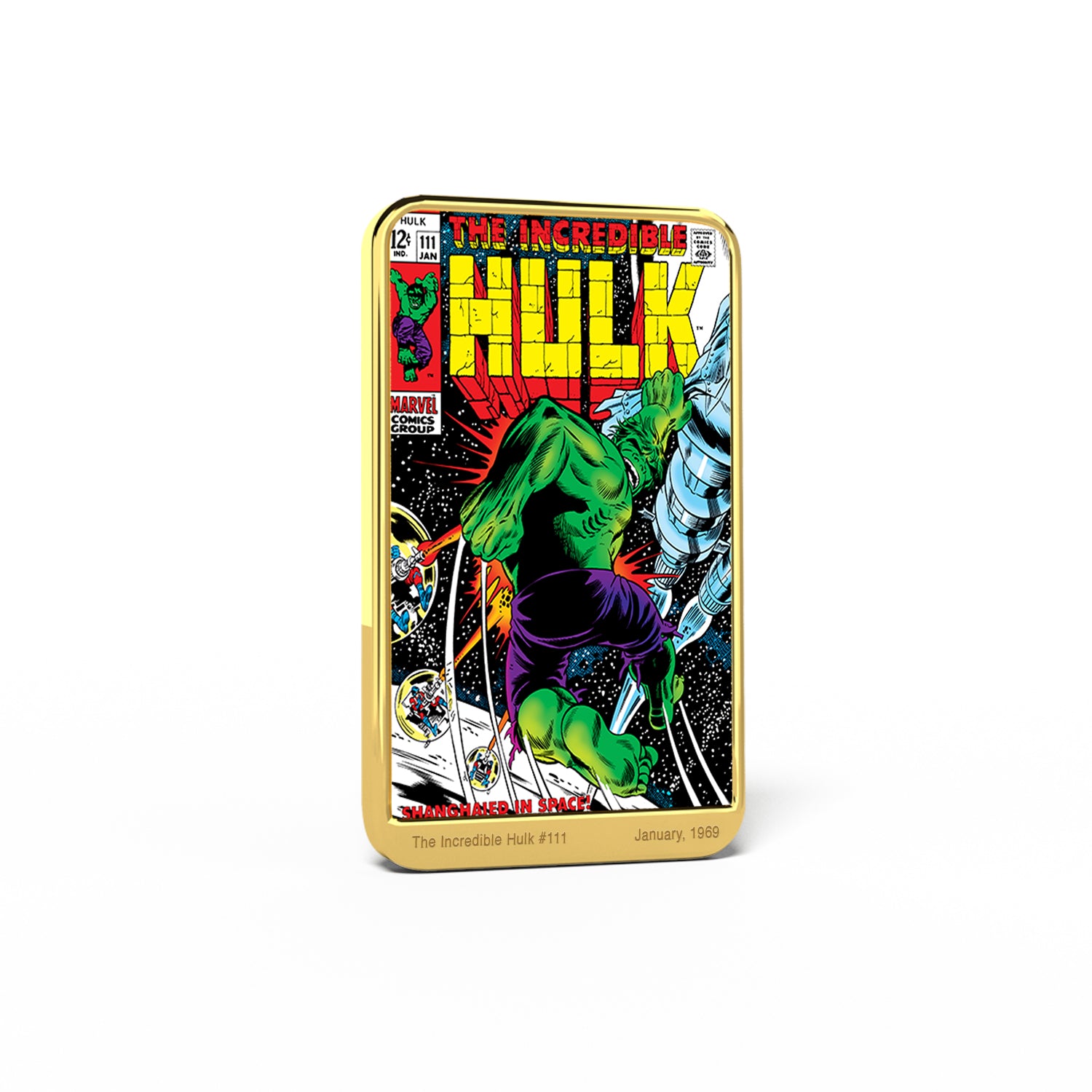 Marvel Comics Der unglaubliche Hulk, in Gold 24 Sprachen versunken – „Shanghaied In Space“ #111