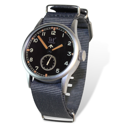 WW2 Military Watch - Vintage Arrow RAF, with Nylon Strap, 40 mm Zinc Alloy Case and Mechanical-Hand. Mens Watches for Ever.