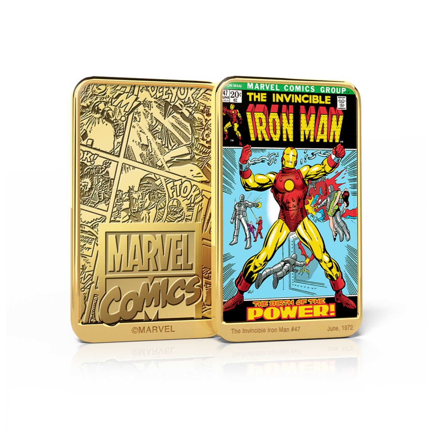 Marvel Comics Colección Completa Iron Man, 6 Lingotes bañados en Oro 24 Quilates