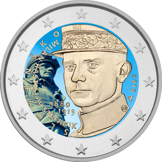 Slovakia - 2 Euro Colored 2019, Milan Ratislav Stefanik.