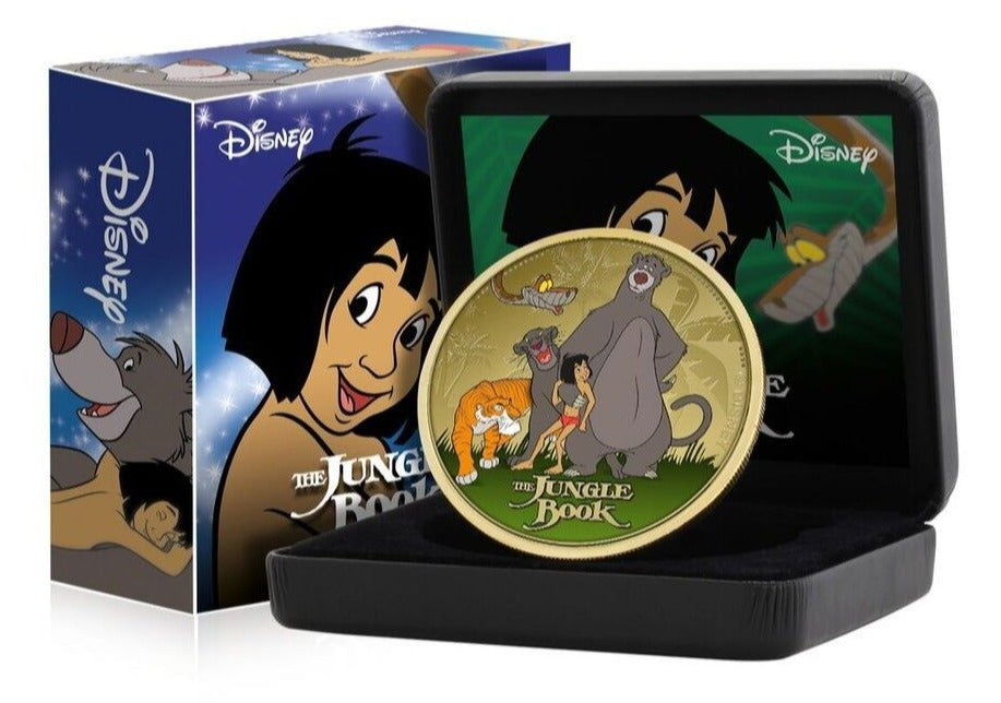 Disney El Libro de la Jungla Edición Luxe - Moneda / Medalla bañada en Oro 24 Quilates - 65mm