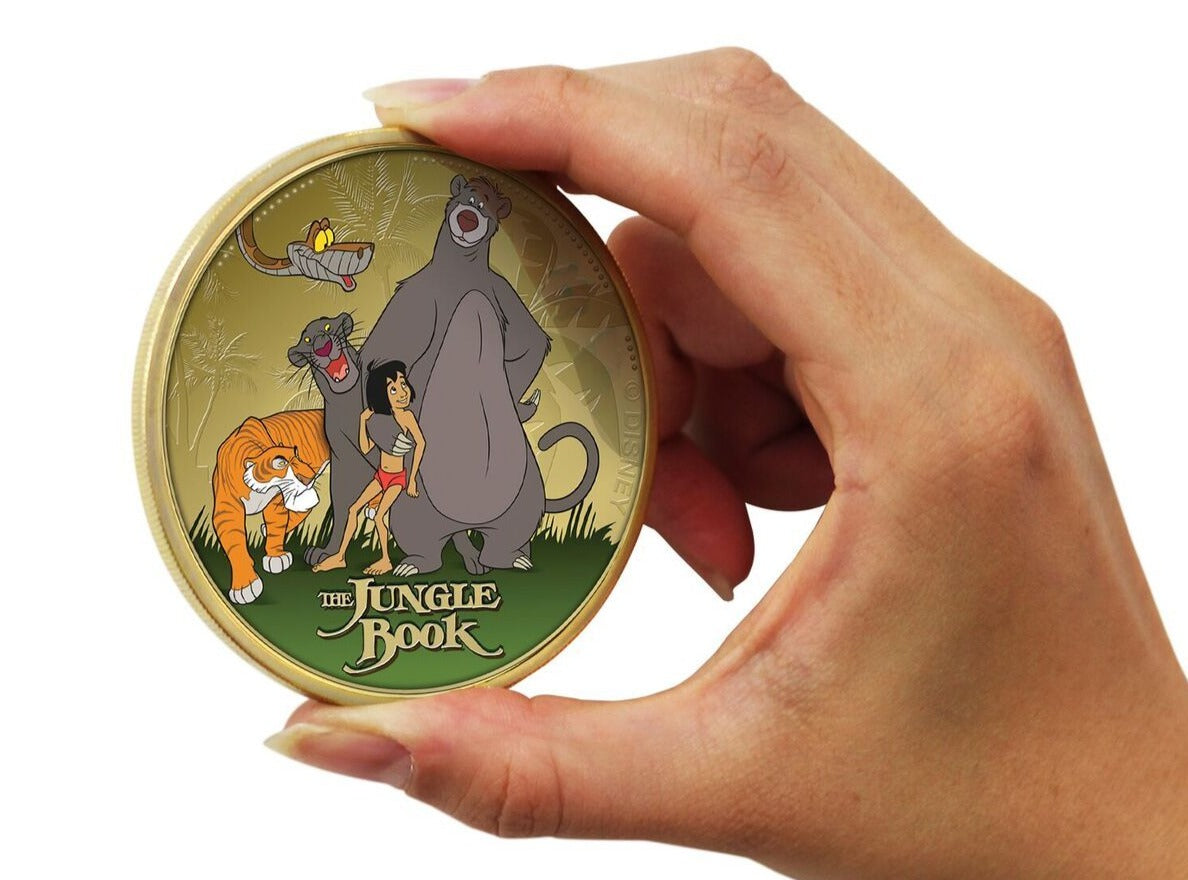 Disney El Libro de la Jungla Edición Luxe - Moneda / Medalla bañada en Oro 24 Quilates - 65mm