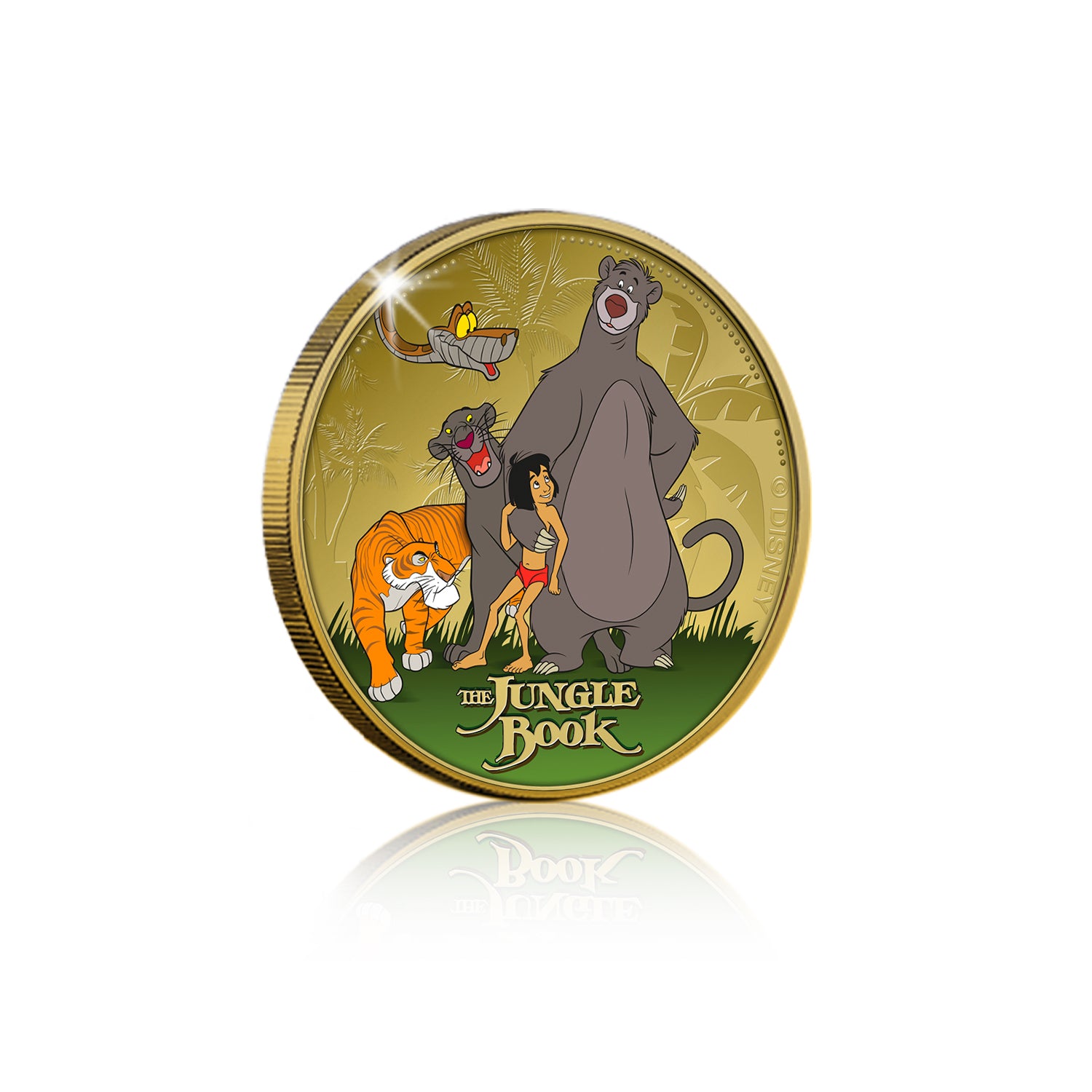 Disney El Libro de la Jungla Edición Luxe – Moneda / Medalla bañada en Oro 24 Quilates – 65 mm