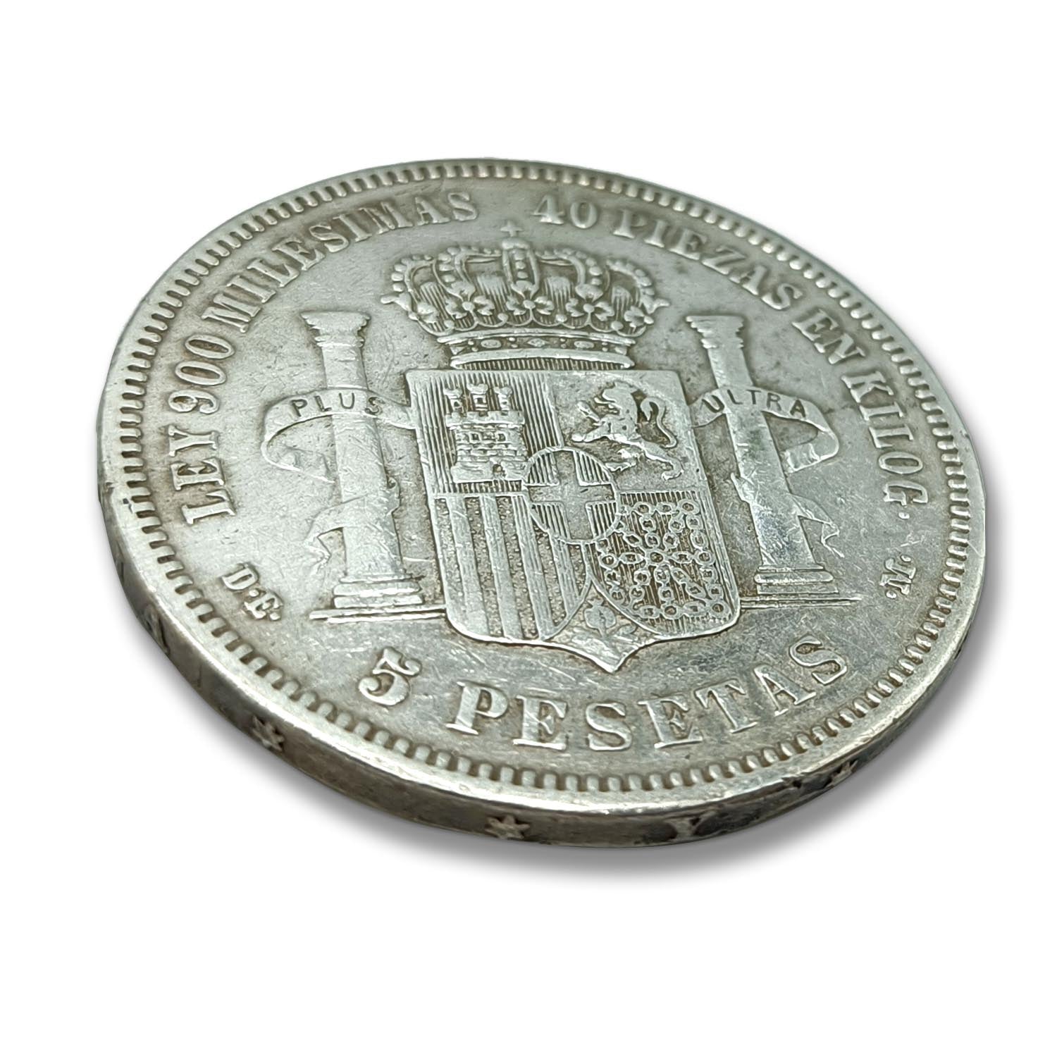 Le Duros en Argent-5 Pesetas 1871/74.   Amédée Ier