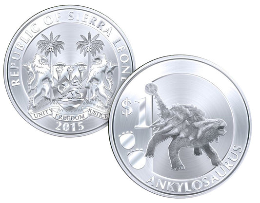 Sierra Leona - 1 dólar 2015 Dinosaurios. Ankilosaurio