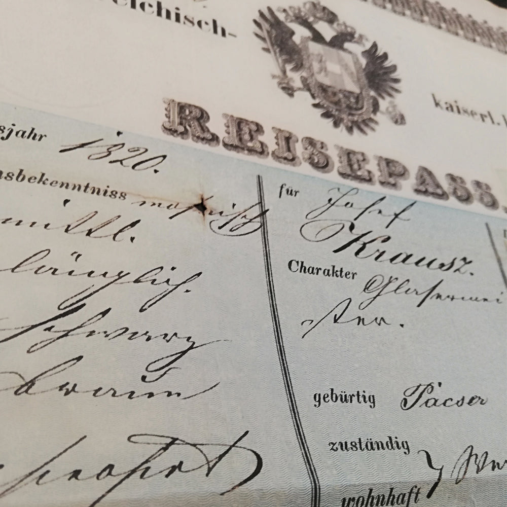 Document mondial authentique-Passeport de l'Empire austro-hongrois 1850