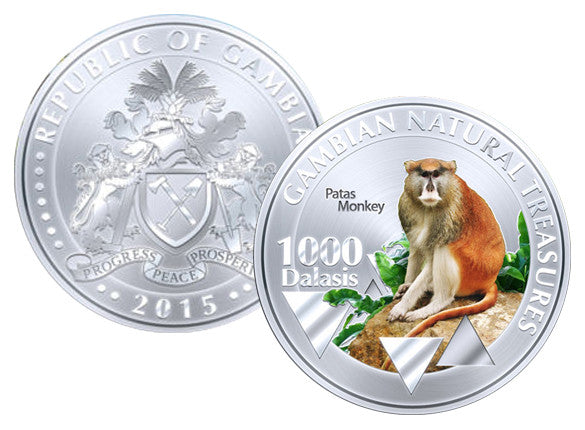 Gambia - 1000 Dalasi 2015. Patas-Affe