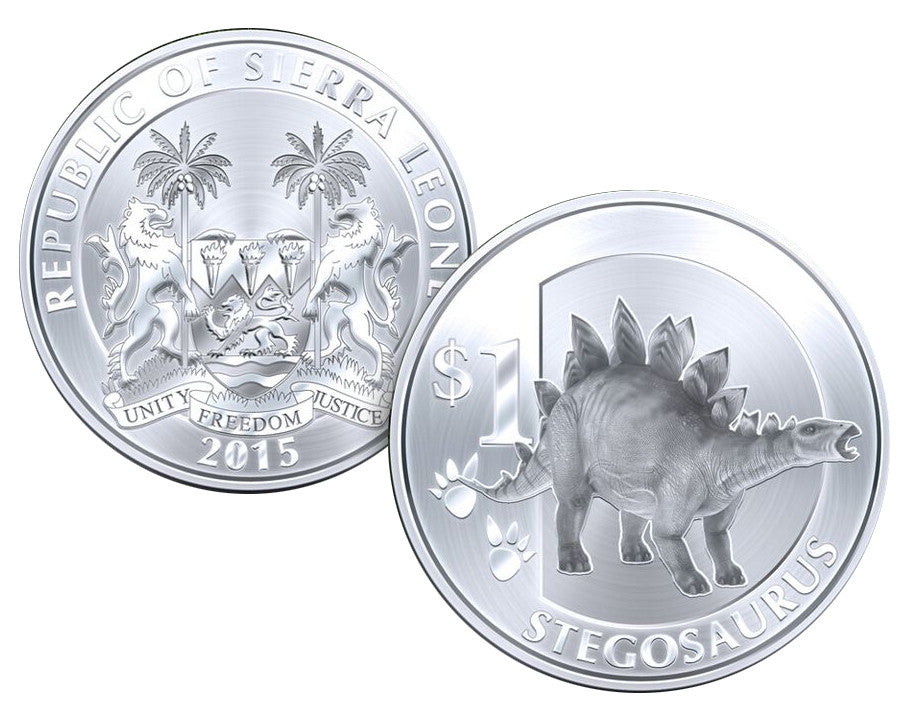 Sierra Leone - 1 dollaro 2015 Dinosauri. Stegosauro